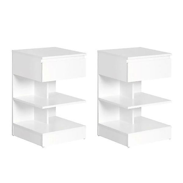 SoBuy 2er Set Nachttisch mit Schublade und 2 Ablagen Beistelltisch 39x65x39 günstig online kaufen