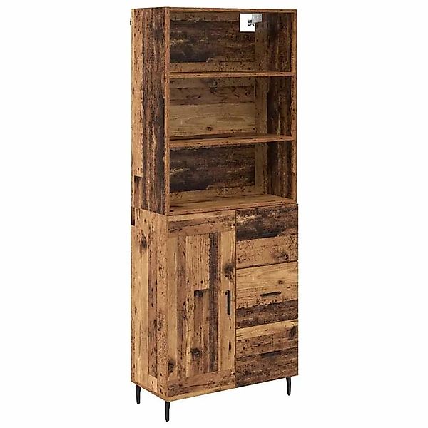vidaXL Highboard Altholz 69,5 x 34 x 180 cm Engineered Wood und Glas 341568 günstig online kaufen