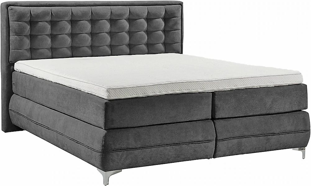 Musterring Boxspringbett "Dubai", Winkelfuß in Chrom, 3 Härtegrade, Kopftei günstig online kaufen