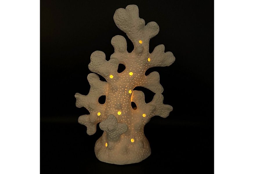 Online-Fuchs Dekofigur Koralle aus Keramik mit LED-Beleuchtung und Timer - günstig online kaufen
