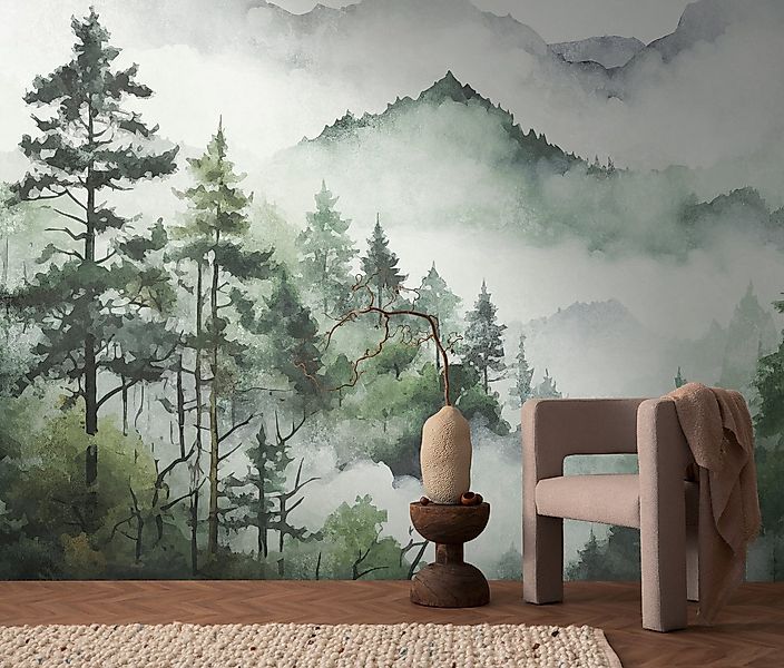 living walls Fototapete THE WALL III Landschaft Tapete Motivtapete Wald Wal günstig online kaufen