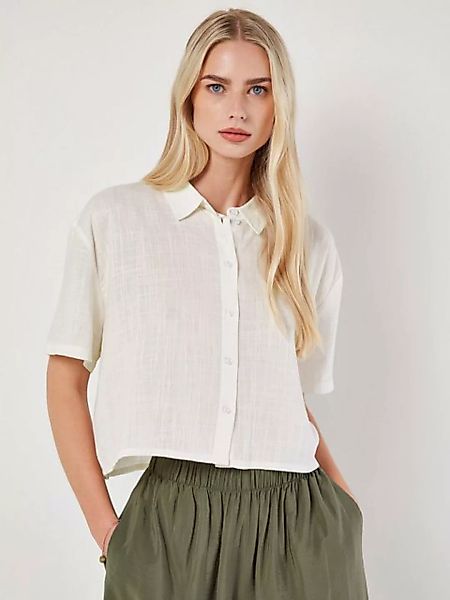Apricot Klassische Bluse Linen Boxy Shirt, (1-tlg) in unifarben günstig online kaufen