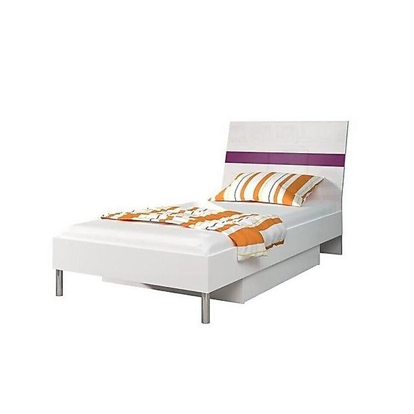 JVmoebel Kinderbett Betten Lila Holz Design Einzelbett Hochglanz Single Kin günstig online kaufen