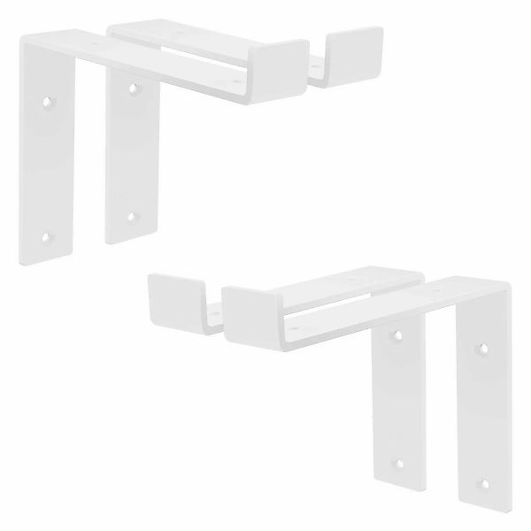 ML-Design 4 Stück Regalhalterung 20x4x14,5 cm Weiß Metall 8 Zoll L-Form günstig online kaufen