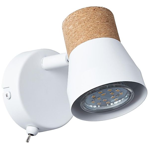 Wandleuchte Moka in Weiß-matt und Natur-hell GU10 günstig online kaufen