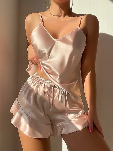 Elegant Love Shorty Damen Satin Pyjama günstig online kaufen