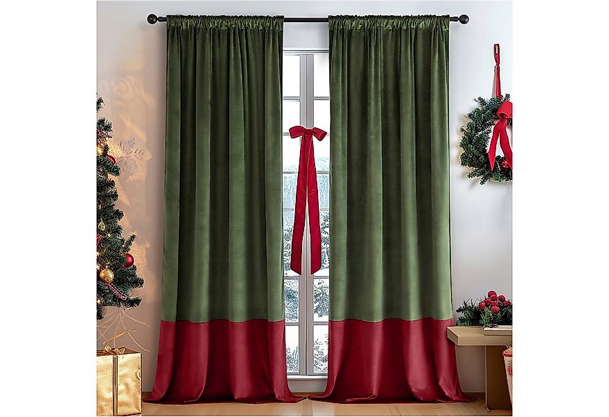 Sunicol Gardine Blickdicht Samtvorhang für Schlafzimmer Wohnzimmer, 2er Set günstig online kaufen