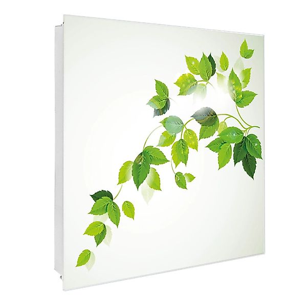 Banjado Großer Schlüsselkasten Glas 30x30cm Weiß Scharnier Links 50 Haken B günstig online kaufen