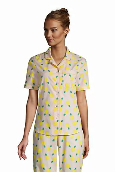 Popelin-Pyjamahemd, Damen, Größe: 48-50 Normal, Pink, Baumwolle, by Lands' günstig online kaufen