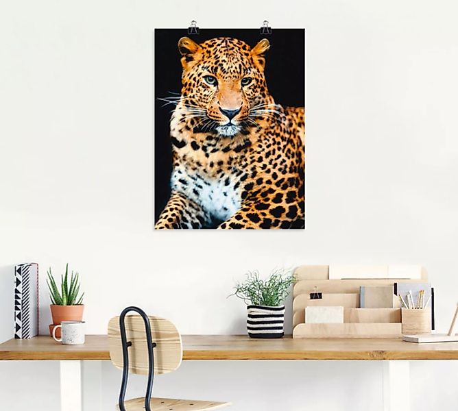 Artland Wandbild "Wütender wilder Leopard", Wildtiere, (1 St.) günstig online kaufen
