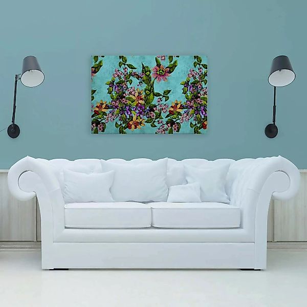 Bricoflor Botanical Bild Bunt Mediterranes Wandbild Mit Blumen In Neonfarbe günstig online kaufen
