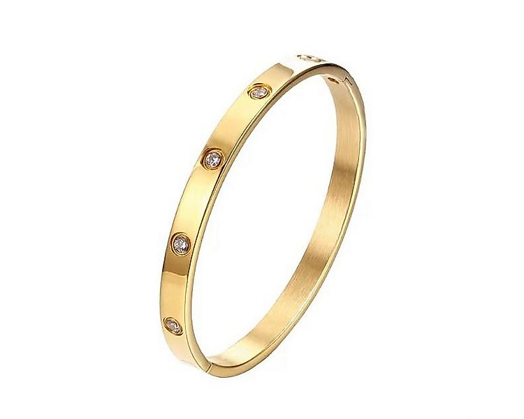 KARMA Armreif Armband gold für Damen mit Klappverschluss (Edelstahlarmband günstig online kaufen