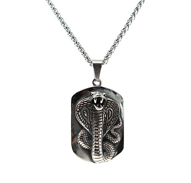 DALMARO Kette mit Anhänger Lederkette Edelstahlkette 316L COBRA AMULETT, He günstig online kaufen