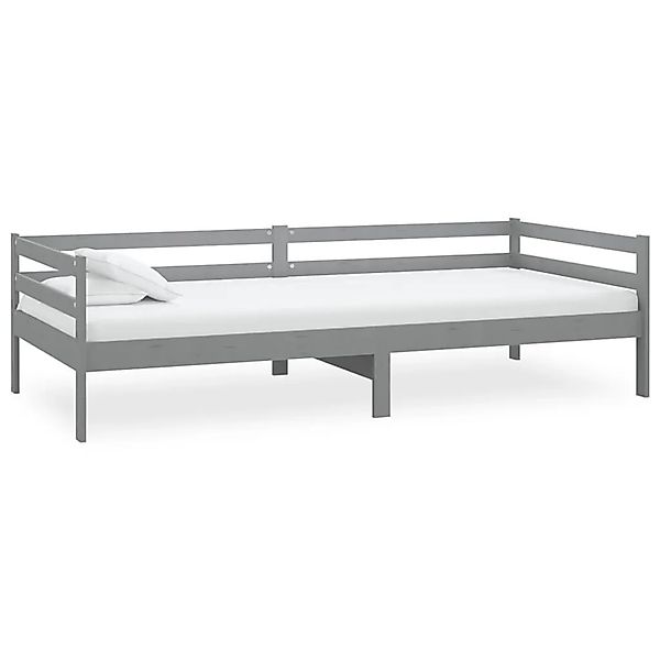 vidaXL Tagesbett mit Matratze 90x200 cm Grau Kiefer Massivholz 3083576 günstig online kaufen