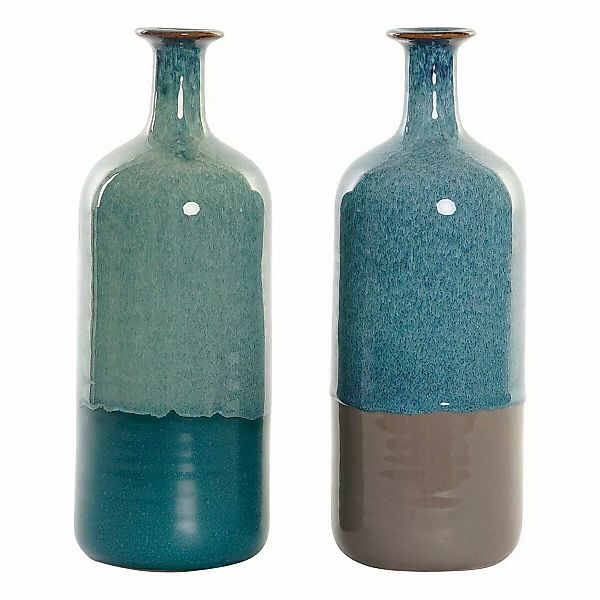 Vase Dkd Home Decor Blau Grün Porzellan Boho (2 Pcs) (11 X 11 X 30 Cm) günstig online kaufen