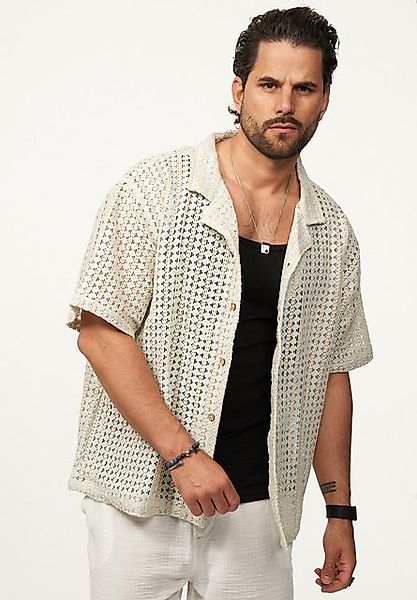 SOULSTAR Kurzarmhemd im Vintage Summer-Look Herren Kurzarm Strick Polo-Hemd günstig online kaufen