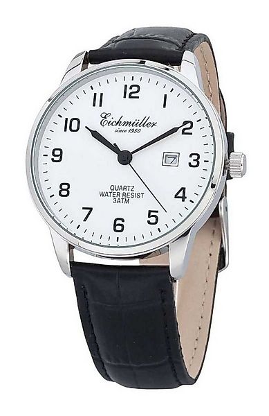 Eichmüller Quarzuhr Herrenuhr schwarz-weiß, elegantes Lederarmband, Metallg günstig online kaufen