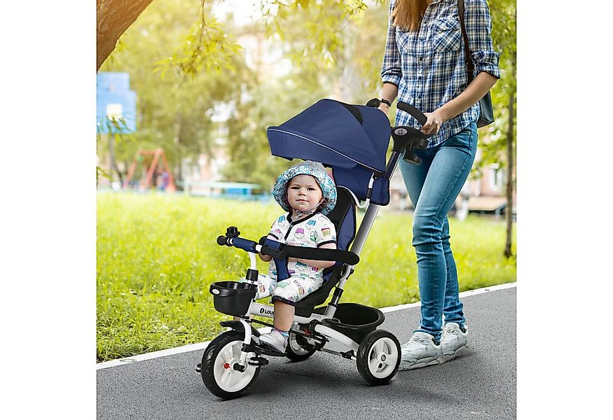 HOMCOM Dreirad Kinderdreirad mit Sicherheitsgurt, Schubstange, für 1-5 Jahr günstig online kaufen