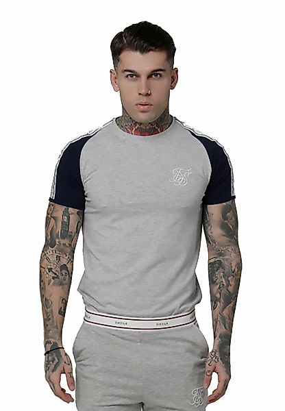 SikSilk T-Shirt Herren RAGLAN TAPED SPORTS GYM TEE SS-15111 Grey Marl günstig online kaufen
