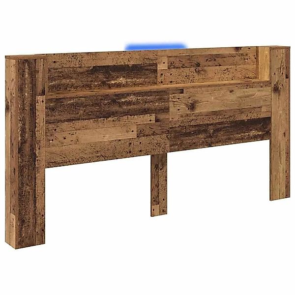 vidaXL Kopfteil mit Regal Altholz 200 x 15 x 103,5 cm Holzwerkstoff 3418702 günstig online kaufen