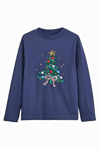 Next T-Shirt Weihnachtshirt, Glitzerbaum und Schleife (1-tlg) günstig online kaufen