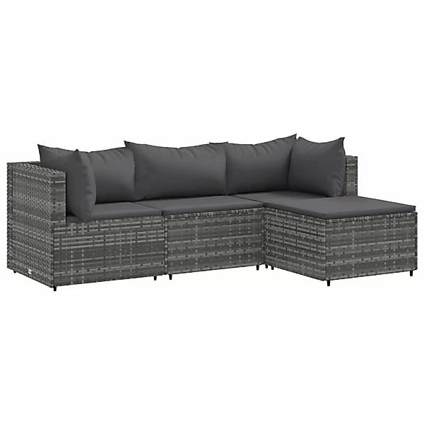 vidaXL Gartenlounge-Set 4-tlg. Garten-Lounge-Set mit Kissen günstig online kaufen