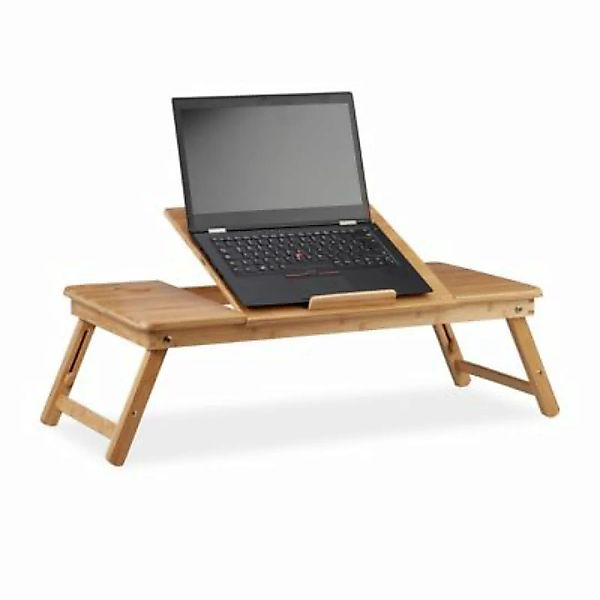 relaxdays Bambus Laptoptisch XL holzfarben günstig online kaufen