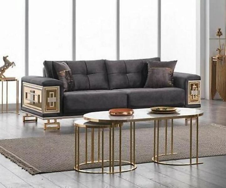 JVmoebel 3-Sitzer Grauer Moderner 3 sitzer Sofa Wohnzimmermöbel Edle Couch günstig online kaufen