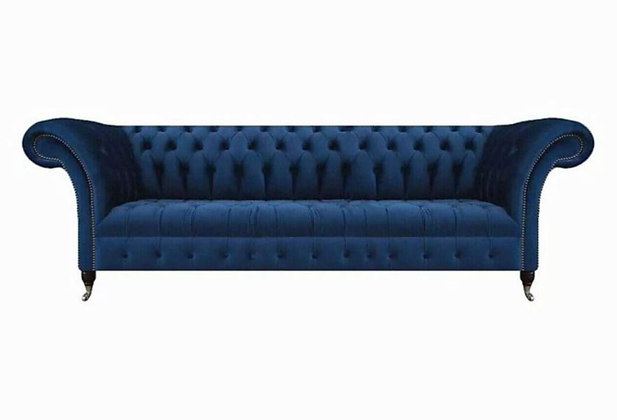 JVmoebel Chesterfield-Sofa Blau Sofa Viersitzer Couch Designer Polstermöbel günstig online kaufen