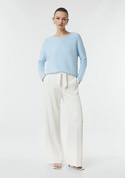 comma Chinos Hose Fließende Wide-Leg-Hose mit Bindeband günstig online kaufen