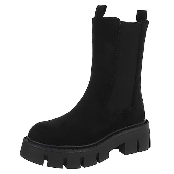 Ital-Design Stylische schwarze Stiefel mit robuster günstig online kaufen