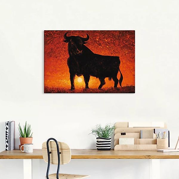 Artland Leinwandbild »Andalusischer Stier«, Wildtiere, (1 St.), auf Keilrah günstig online kaufen