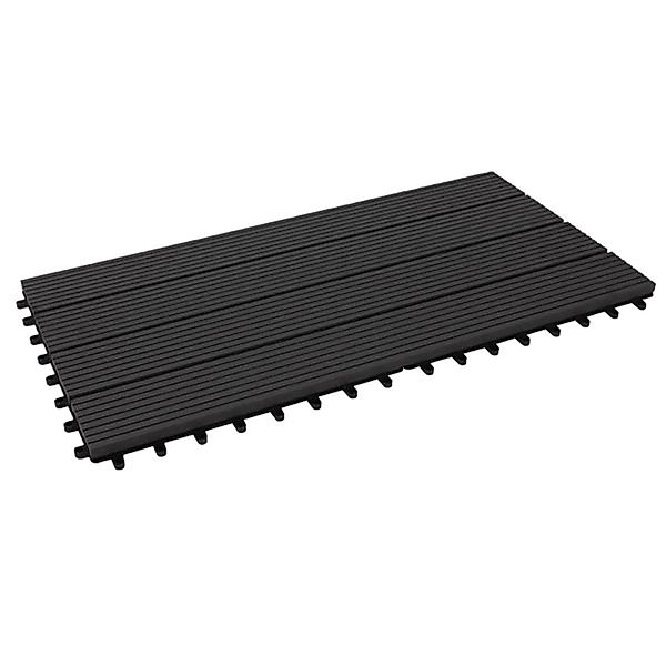 KARAT WPC Klickfliese Royal Wetterbeständige Terrassenfliese Anthrazit 30 x günstig online kaufen