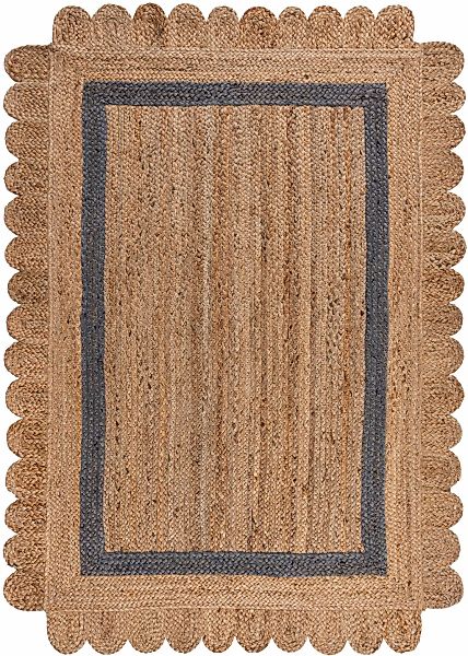 FLAIR RUGS Teppich "Grace aus Jute mit Muschelrandsaum" rechteckig 7 mm Höh günstig online kaufen