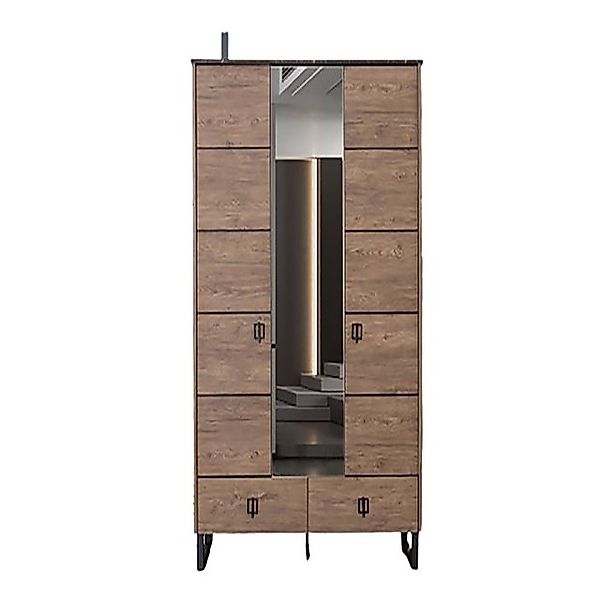 Xlmoebel Kleiderschrank Designer Schlafzimmer Kleiderschrank in Braun mit G günstig online kaufen