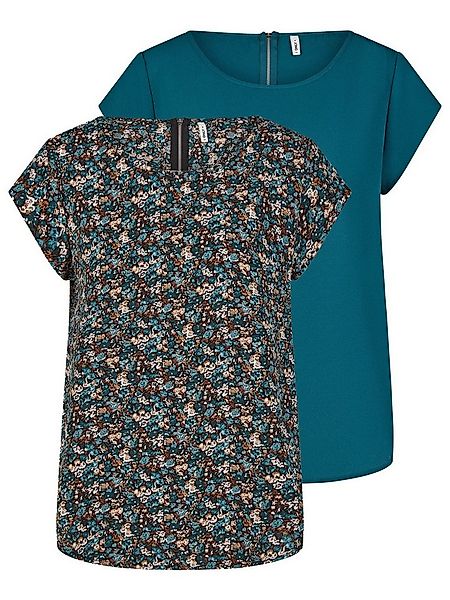 ONLY T-Shirt Damen Top ONLVIC Regular Fit (Vorteilspack, 2-tlg) Basic Kurza günstig online kaufen