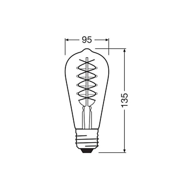 OSRAM LED Vintage 1906 Edison, gold, E27, 7 W, 2.200 K, dim. günstig online kaufen