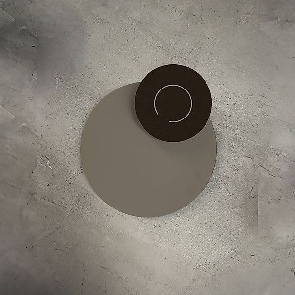 Knikerboker LED-Wandlampe DoppioZero, creme/braun, Ø 30 cm günstig online kaufen