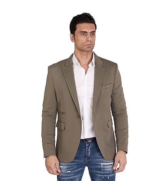 Denim Distriqt Jerseysakko Herren Slim Fit Sakko mit Stretch Khaki Gr.46 en günstig online kaufen