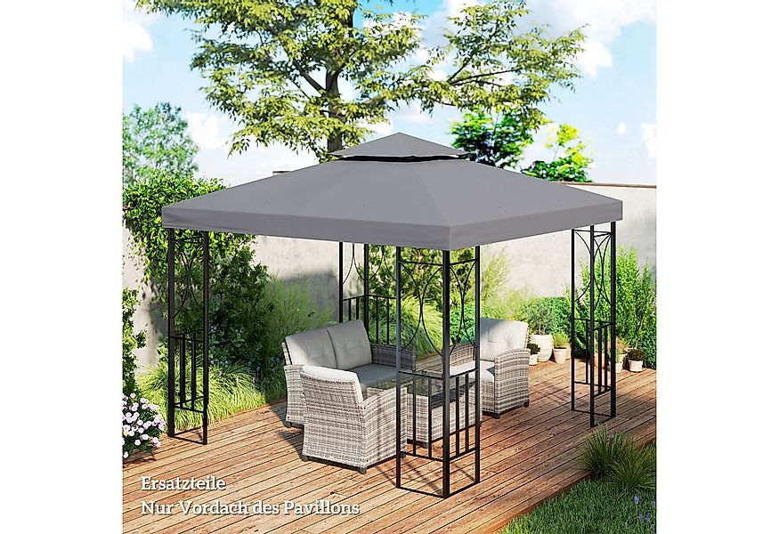 Outsunny Pavillon-Ersatzdach mit Doppeldach, 180 g/m², 300 x 300 cm (Garten günstig online kaufen