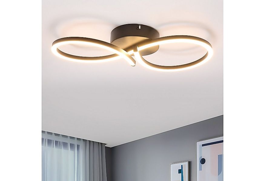 ZMH LED Deckenleuchte Wohnzimmer 8-förmige Schwarz/Weiß Deckenlampe 12/24W günstig online kaufen