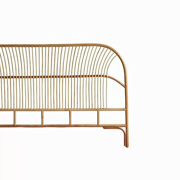 Tikamoon Massivholzbett Colette Bett-Kopfteil aus Rattan 180 cm günstig online kaufen