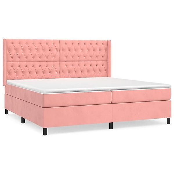 furnicato Bett Boxspringbett mit Matratze Rosa 200x200 cm Samt günstig online kaufen