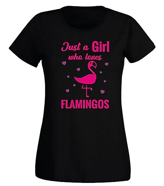 G-graphics T-Shirt Damen T-Shirt - Just a Girl who loves Flamingos Slim-fit günstig online kaufen
