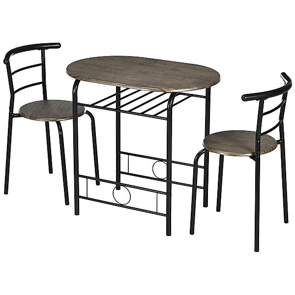 HOMCOM Bistro-Set Esstisch Küchentisch mit Stühlen Set, 1 Tisch, 2 Stühle, günstig online kaufen