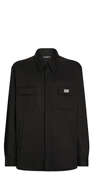 DOLCE & GABBANA Langarmhemd Dolce & Gabbana Hemd mit Logoplakette Schwarz günstig online kaufen