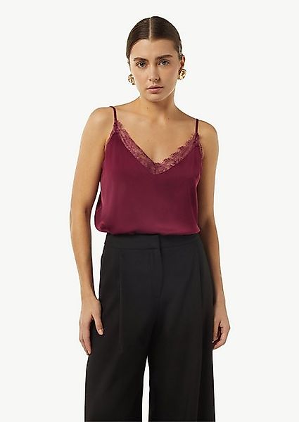 Comma Blusentop Satin-Top mit Spitze und verstellbaren Trägern Spitze günstig online kaufen