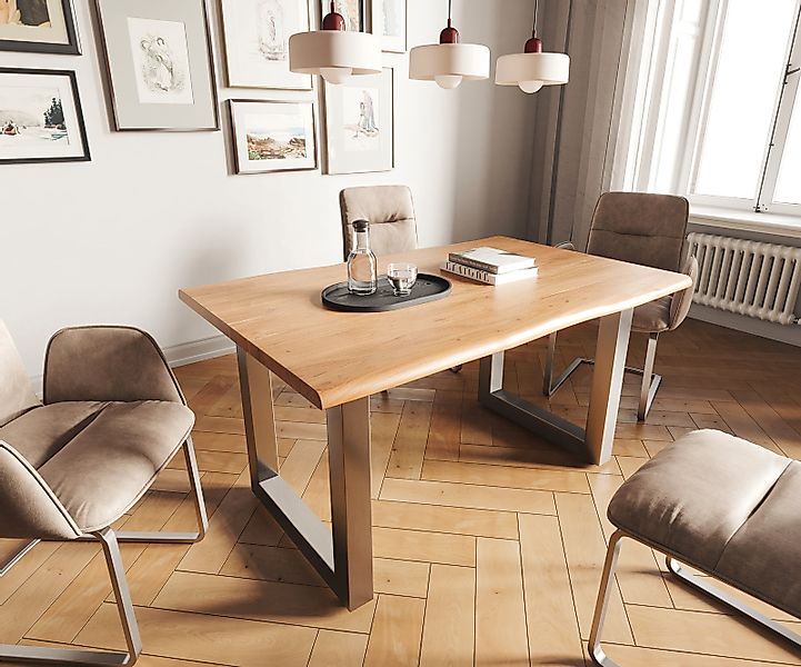 DELIFE Esstisch Edge, Akazie Natur 140x90 günstig online kaufen