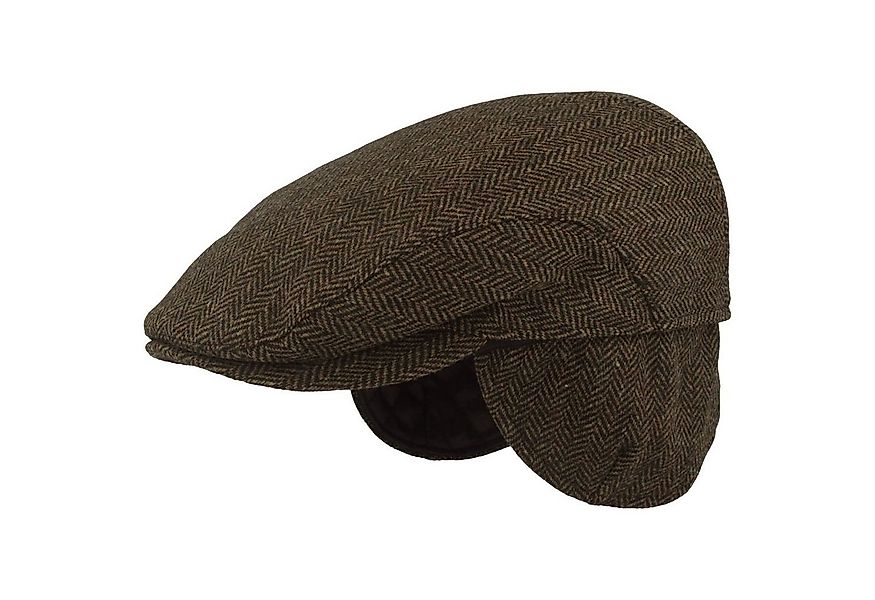 Breiter Schiebermütze einteilig mit Ohrenschutz und Fischgratmuster günstig online kaufen