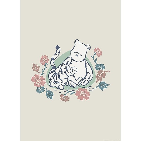 Komar Wandbild Disney Winnie the Pooh Flowers and Friends 50 cm x 70 cm Bei günstig online kaufen